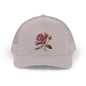 Rose Embellished Snapback Trucker Cap, Casual Hat for Outdoor Events, Gift for Flower Lovers, Stylish Fashion Accessory, Holiday Cap