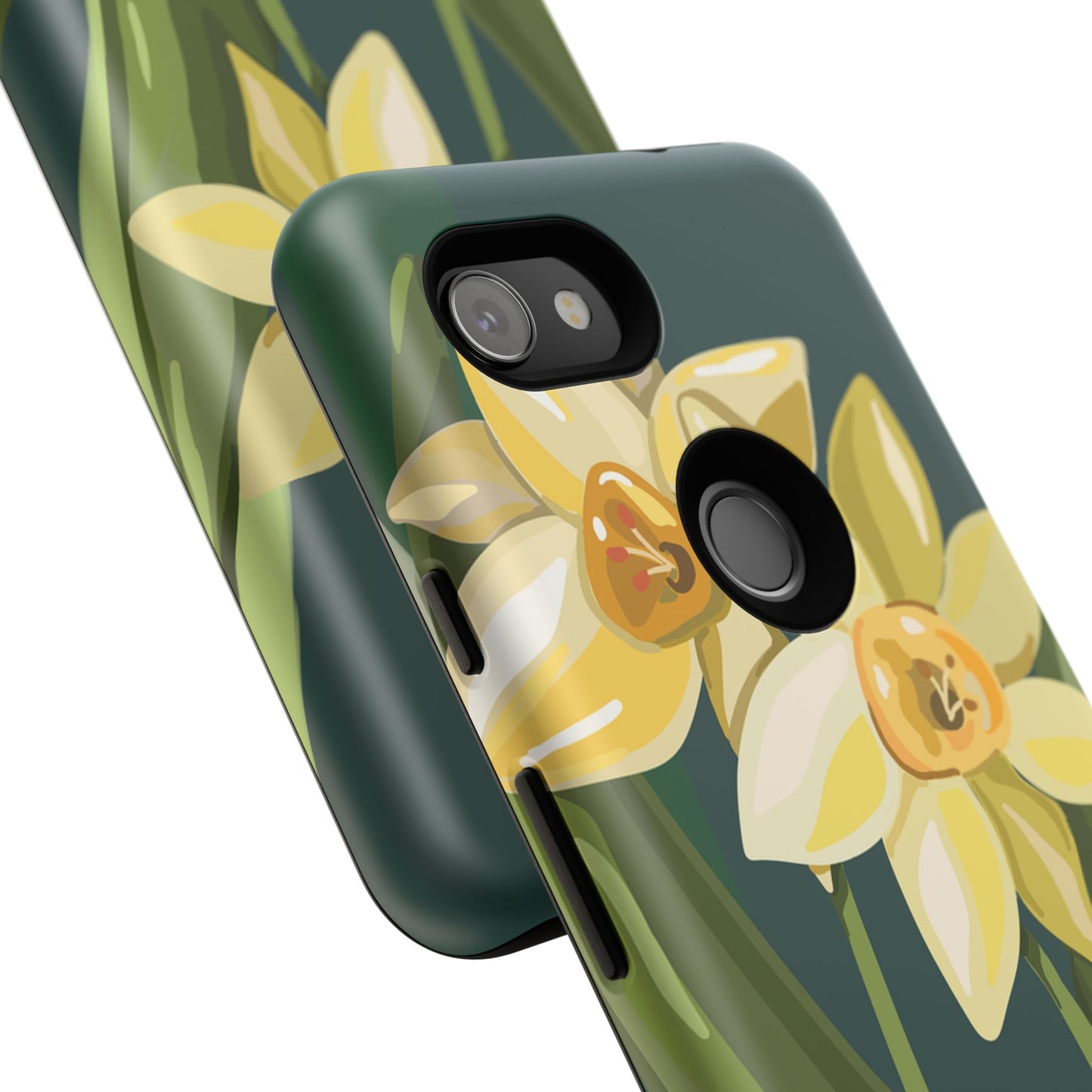 Floral Phone Case - Yellow Daffodil Design, Tough Phone Cover, Spring Decor, Floral Gift, Nature-Inspired Accessories
