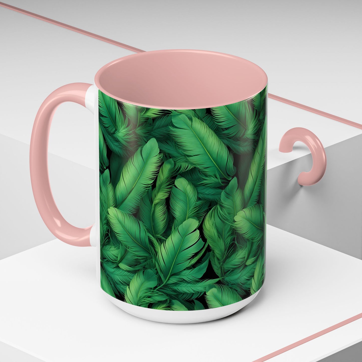 Tropical Leaf Coffee Mug - Green Botanical Drinkware, Ideal Gift for Nature Lovers, Home Decor, Tropical Theme, Eco-Friendly Beverage