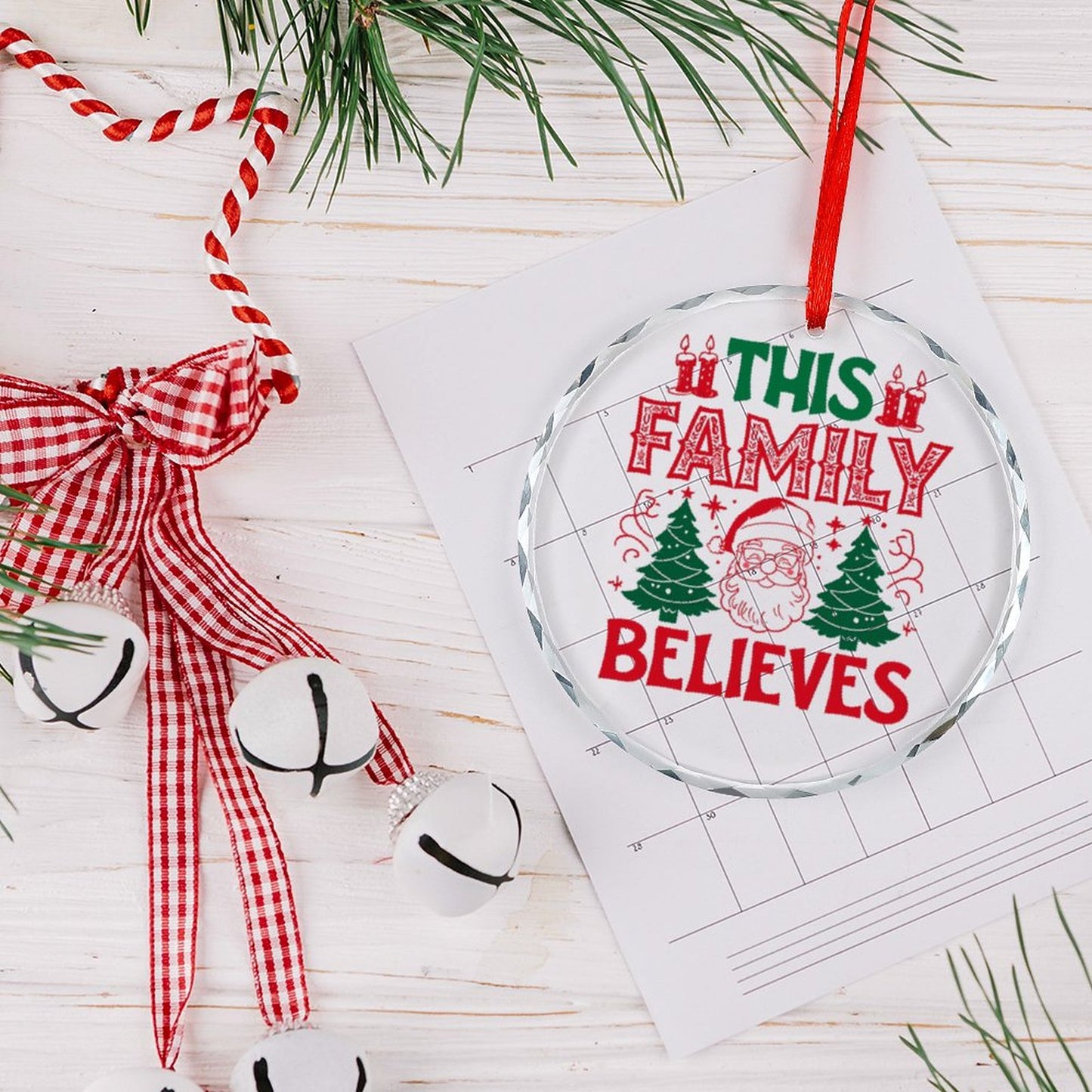 Glass Circular Ornament Pendant This Family Believes