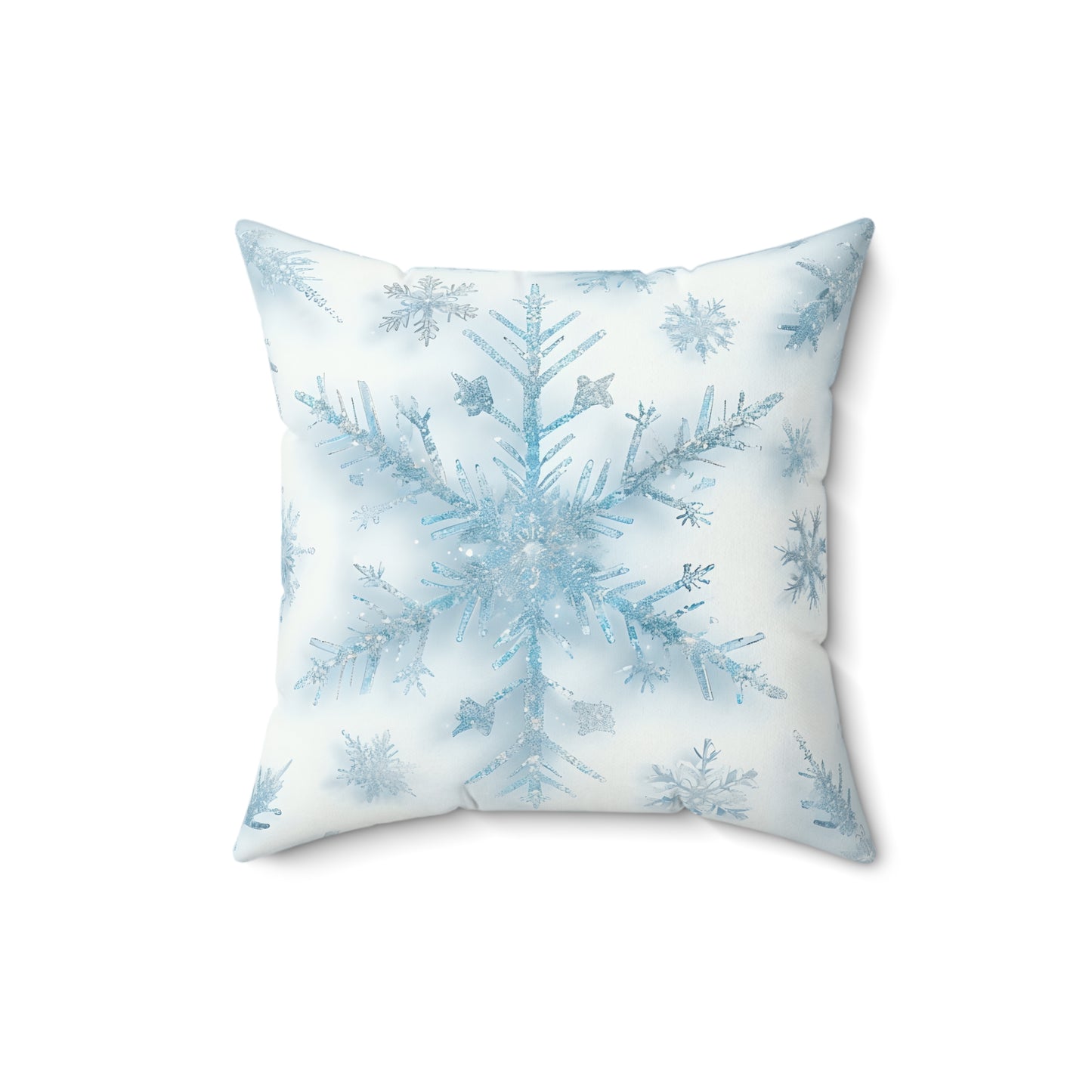 Winter Snowflake Faux Suede Pillow, Cozy Home Decor, Winter Decoration, Holiday Gift, Snow Themed Cushion