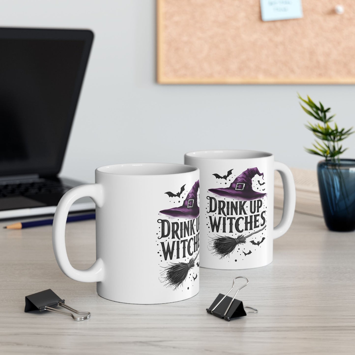 Spooky Witch Themed Ceramic Mug | Perfect for Halloween, Gift for Witches, Coffee Lover Mug, Tea Mug, Drink Up Witches!