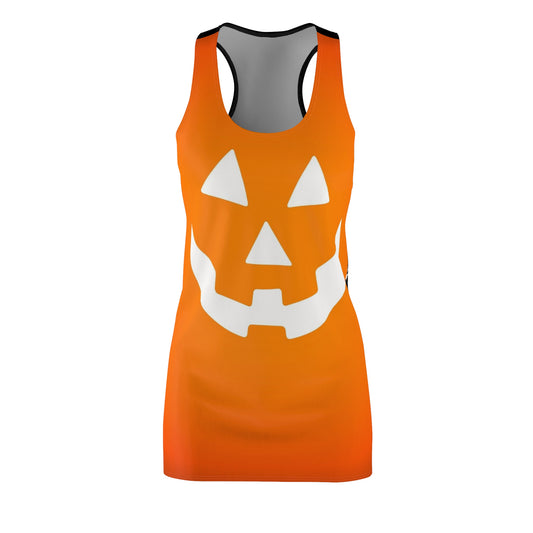 Halloween Pumpkins Racerback Dress, Spooky Dress for Women, Party Dress, Fall Fashion, Trick or Treat Dress, Unique Halloween Outfit