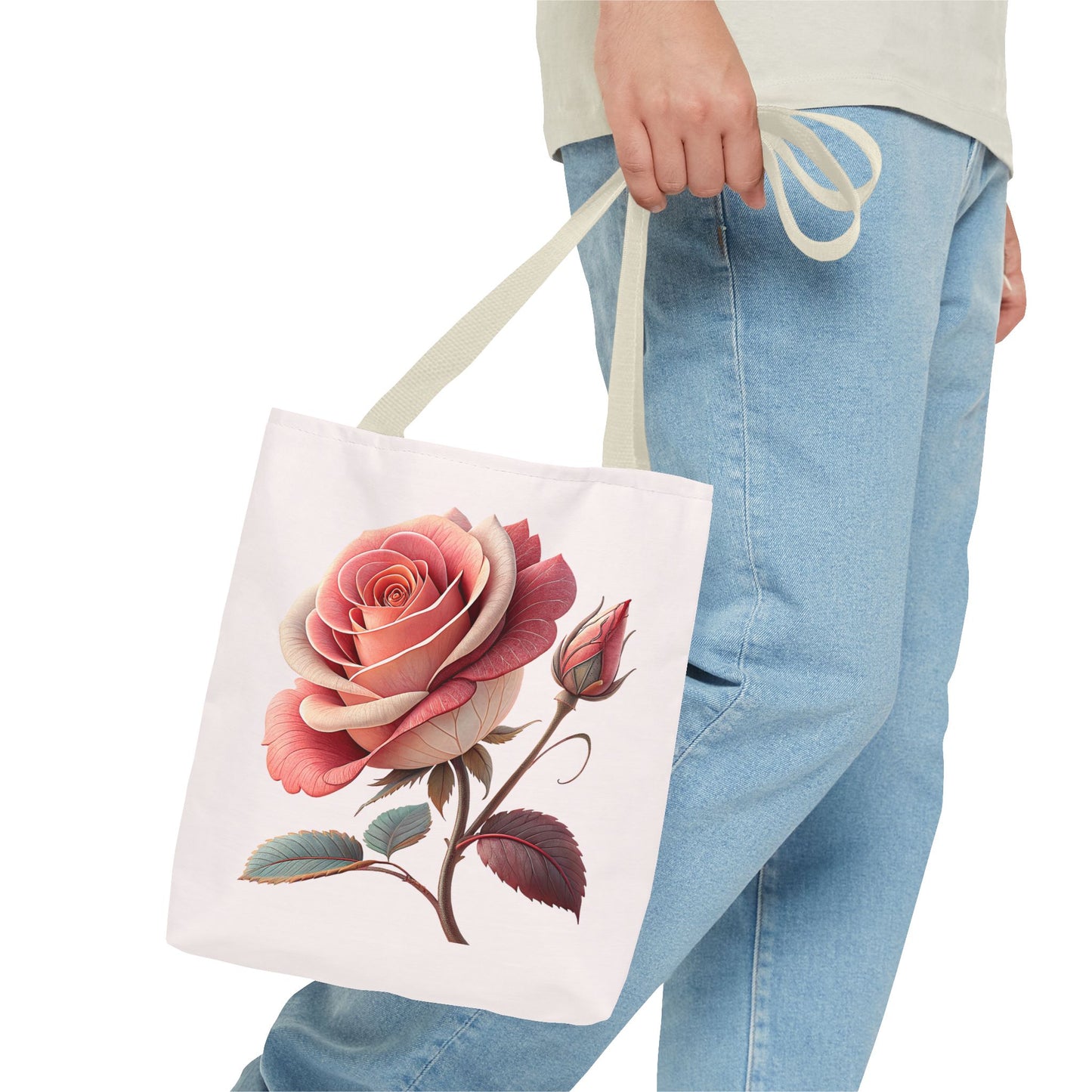 Romantic Floral Tote Bag, Rose Design, Chic Bag, Stylish Carryall, Perfect Gift for Her, Everyday Use, Eco-Friendly