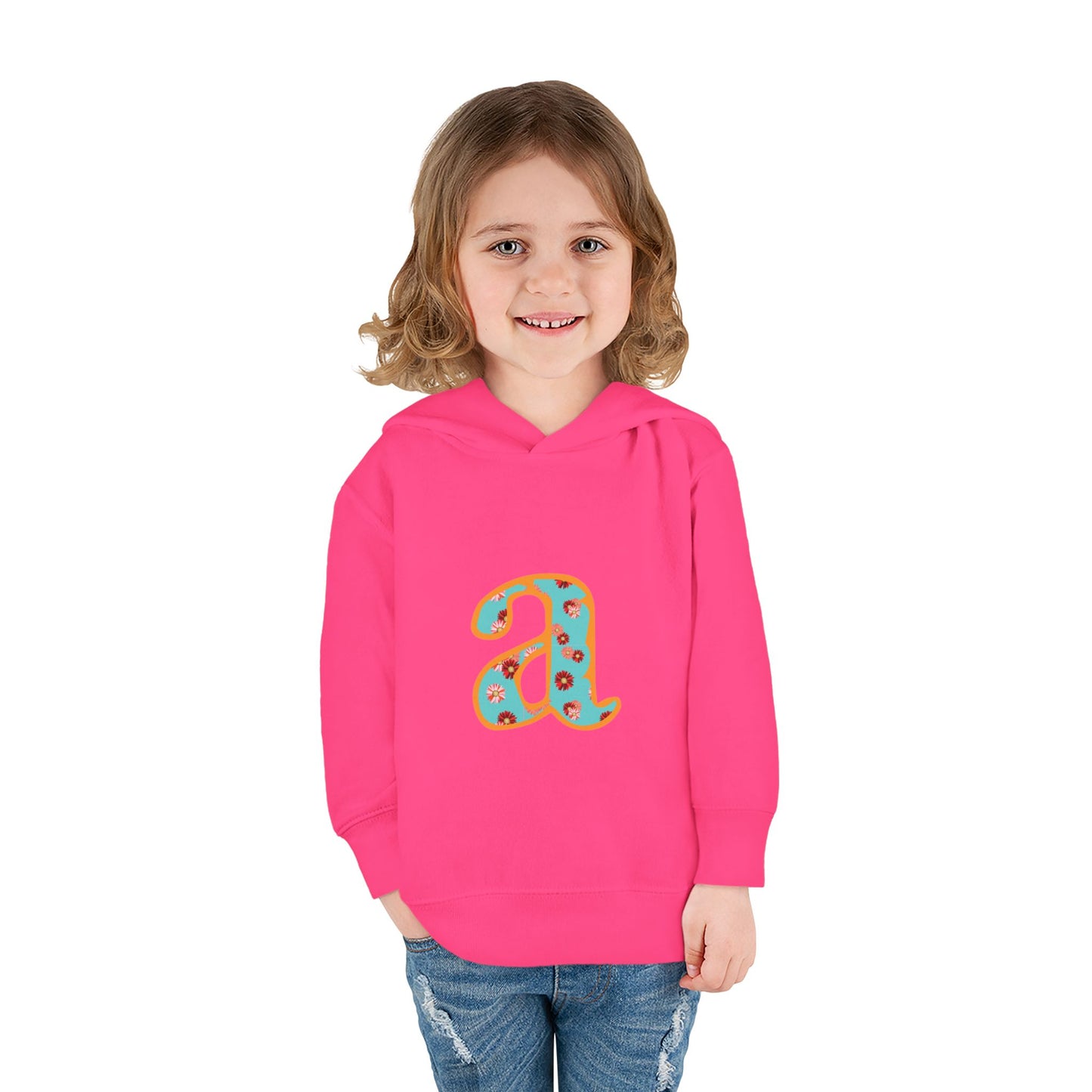 Personalized Toddler Fleece Hoodie, Cozy Kids Sweatshirt, Customizable Letter Hoodie, Fun Pullover for Toddlerwear, Perfect Gift for Kids