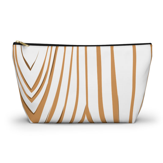 Chic T-bottom Accessory Pouch, Stylish Makeup Bag, Canvas Cosmetic Case, Travel Organizer, Gifts for Her