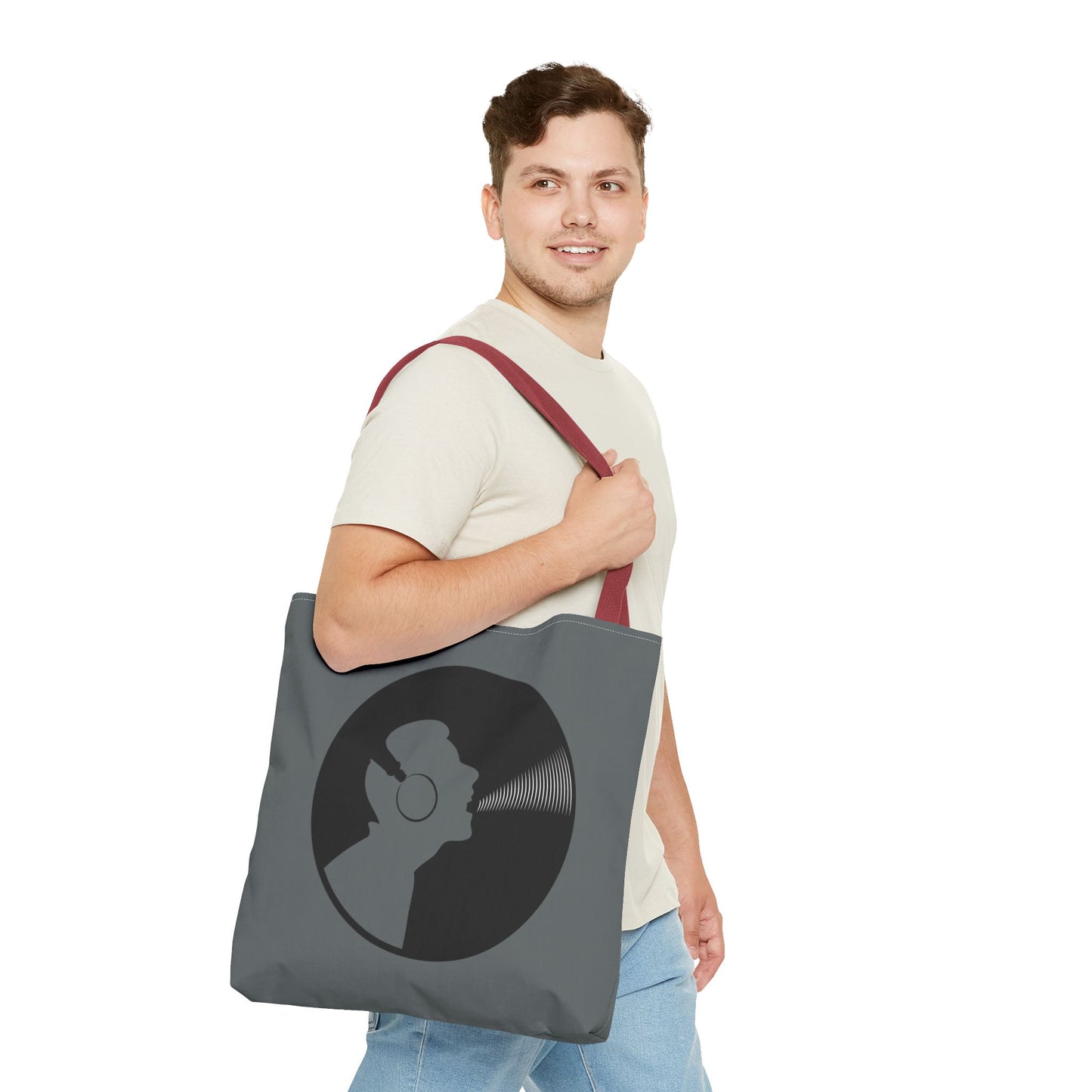 Music Lover's Tote Bag, Stylish Bag for Vinyl Enthusiasts, Gift for Music Lovers, Unique Shopping Tote, Record Player Accessory