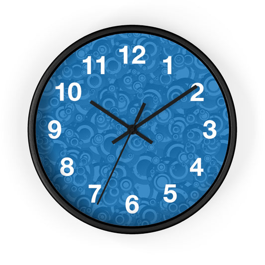 Modern Abstract Wall Clock, Home Decor, Unique Gift, Blue Pattern Clock, Wall Art for Living Room, Office Decor