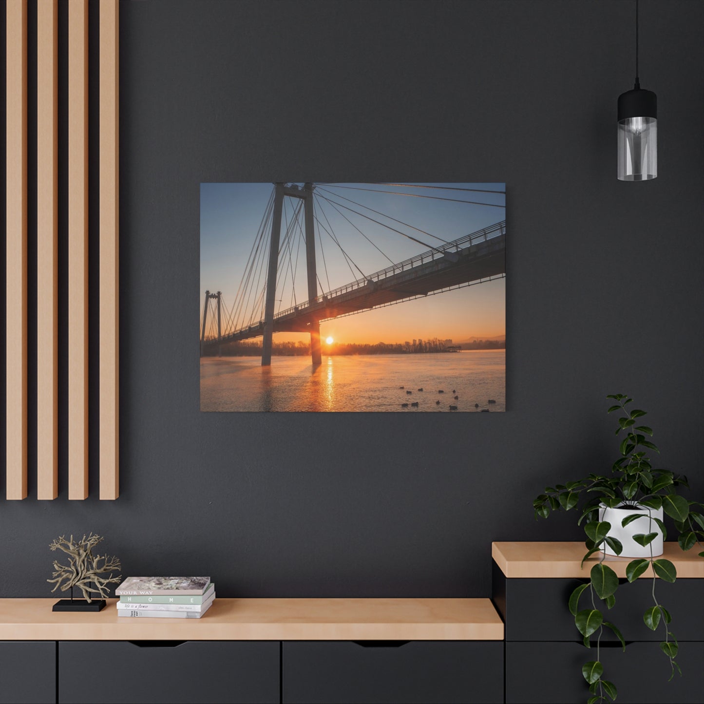 Sunrise Bridge Canvas Wall Art — Matte Stretched Canvas