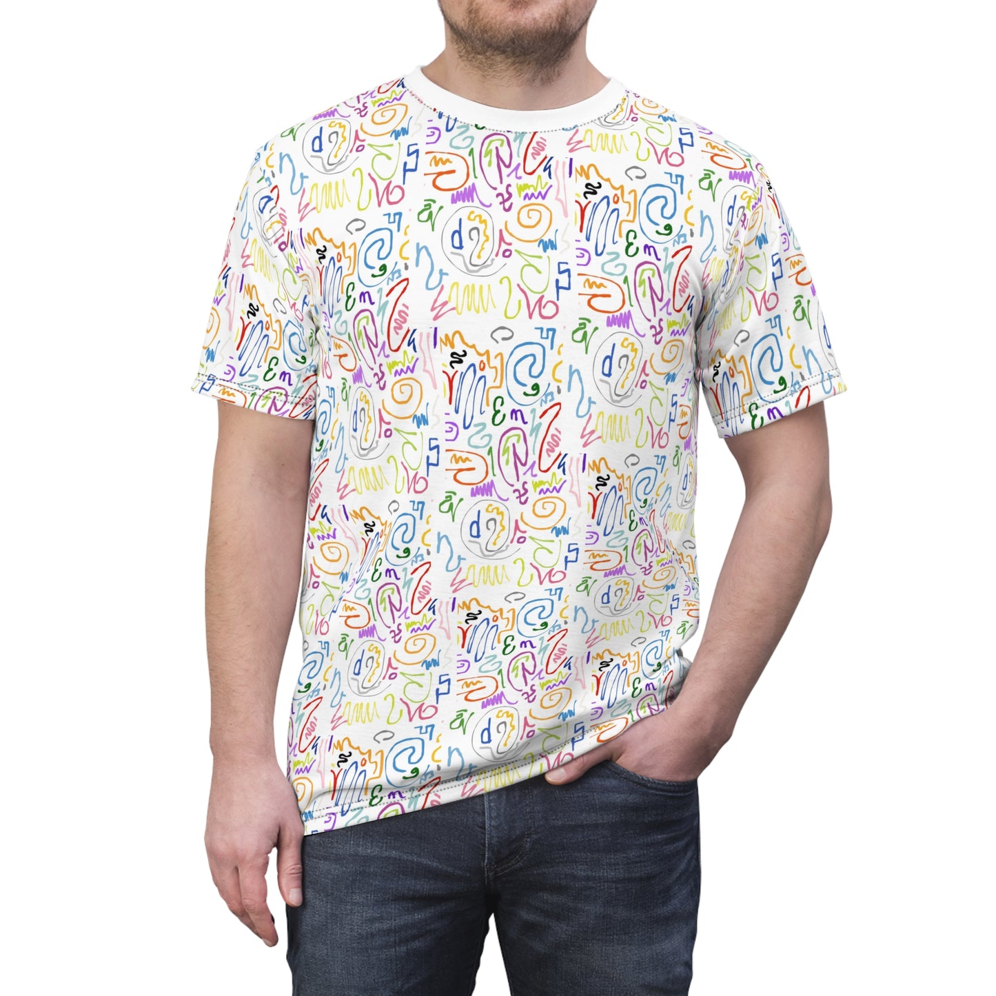 Colorful Artistic Unisex Tee, Fun Graphic T-Shirt, Casual Wear, Gift for Art Lovers, Summer Style