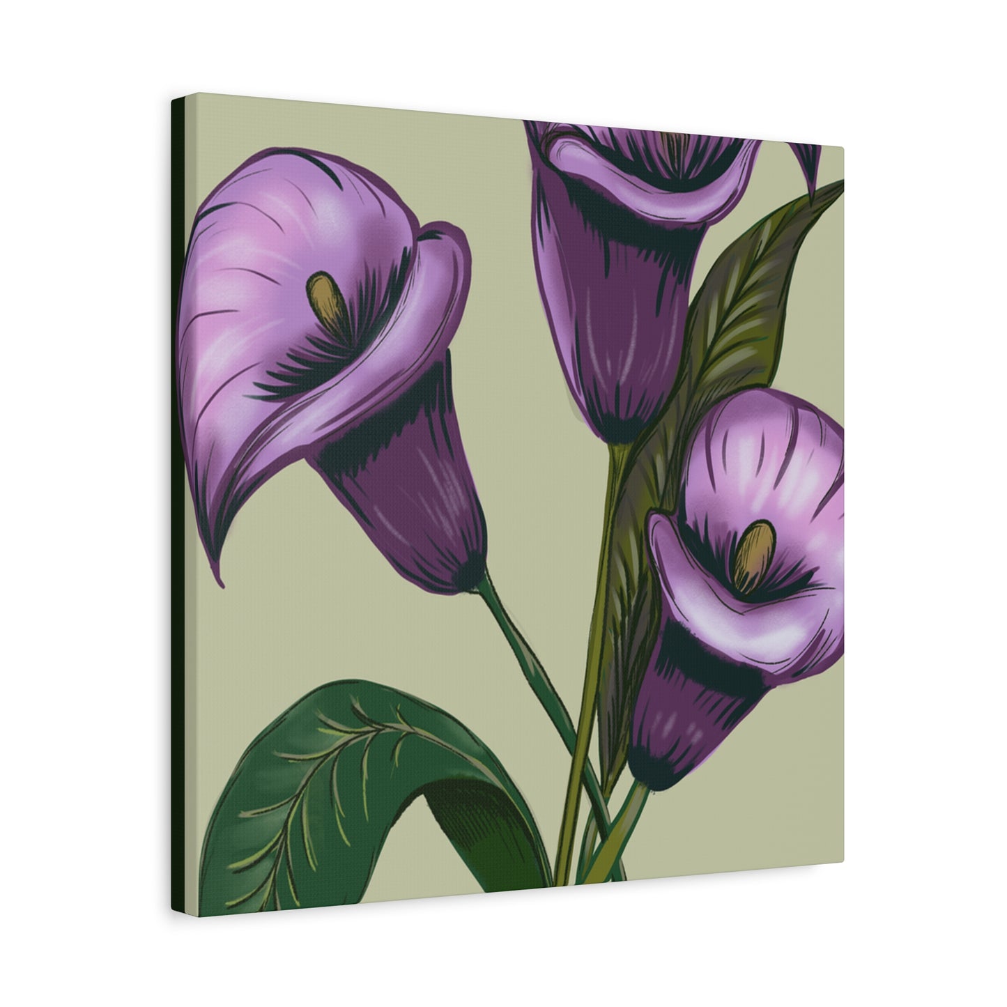 Copy of Matte Canvas, Stretched, 1.25" Purple Flowers