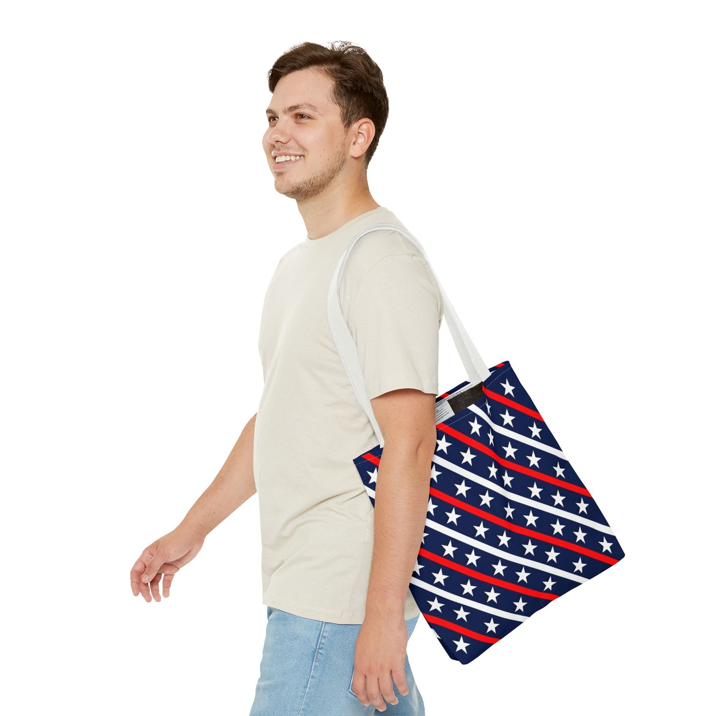 Patriotic Tote Bag, USA Flag Inspired, Star Patterned Purse, Summer BBQ, Independence Day, Memorial Day, Everyday Use