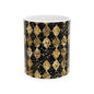 Elegant Gold and Black Harlequin Ceramic Mug