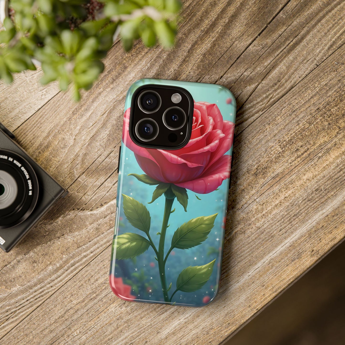 Floral Phone Case, Tough Cases with Elegant Rose Design, Stylish iPhone Cover, Rose Flower Gift for Nature Lovers, Unique Mobile Accessories