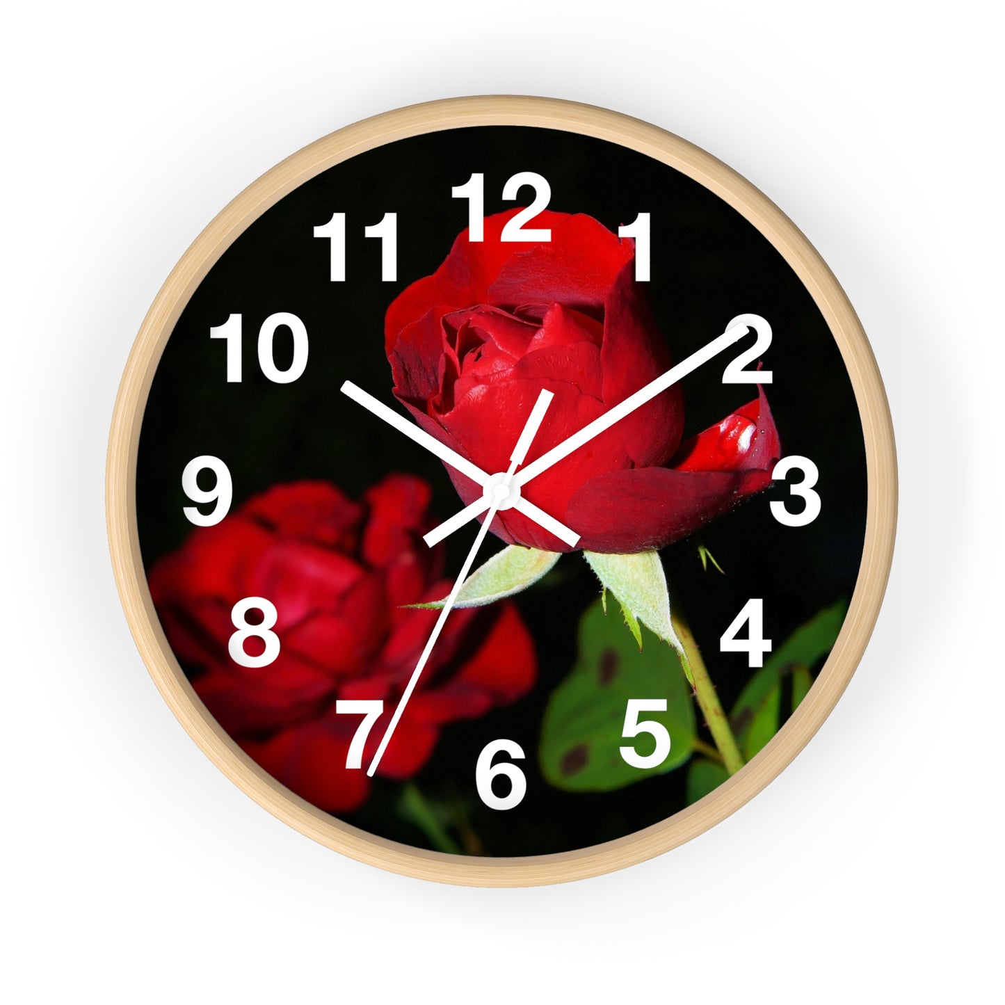 Elegant Floral Wall Clock - Romantic Home Decor, Gift for Her, Bedroom Accent, Anniversary Decoration, Nature Lover's Gift