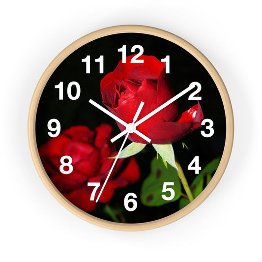 Elegant Floral Wall Clock - Romantic Home Decor, Gift for Her, Bedroom Accent, Anniversary Decoration, Nature Lover's Gift