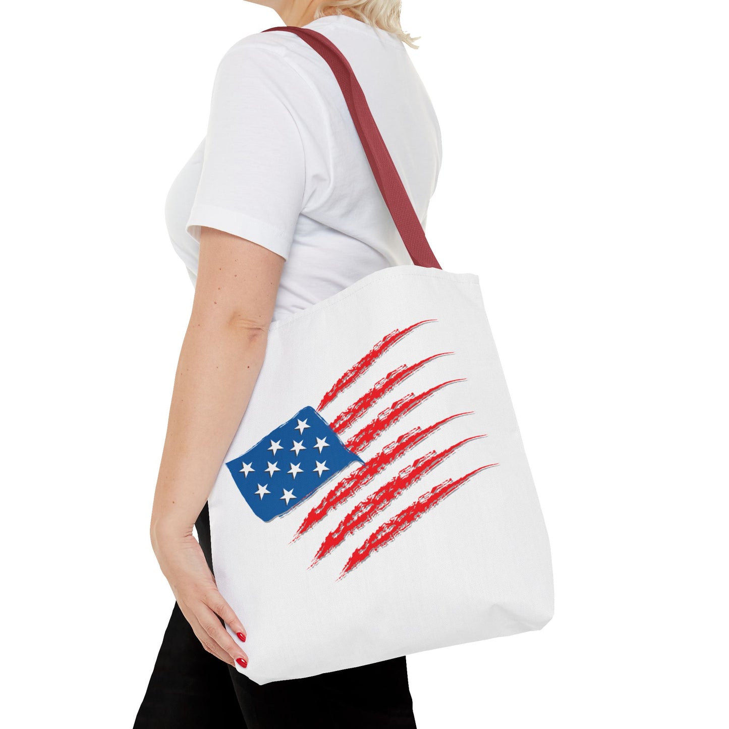 Patriotic Tote Bag | USA Pride | American Flag Design | Eco-Friendly Market Bag | Gift for Fourth of July, Veterans, Memorial Day