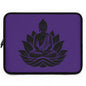 Inspirational Buddha Laptop Sleeve, Zen Tech Case, Yoga Gift, Student Supplies, Meditation Decor, Purple Lotus Design