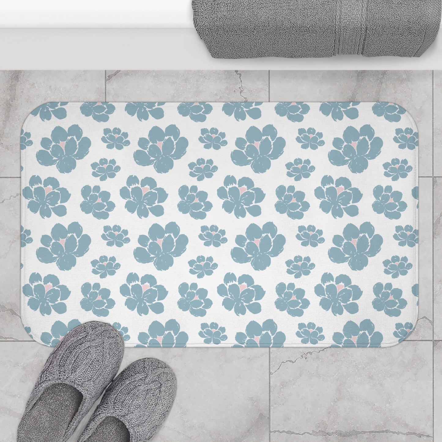 Chic Floral Bath Mat | Soft Bathroom Rug | Cozy Home Decor | Flower Print | Spa Vibes | Perfect for Gift Giving