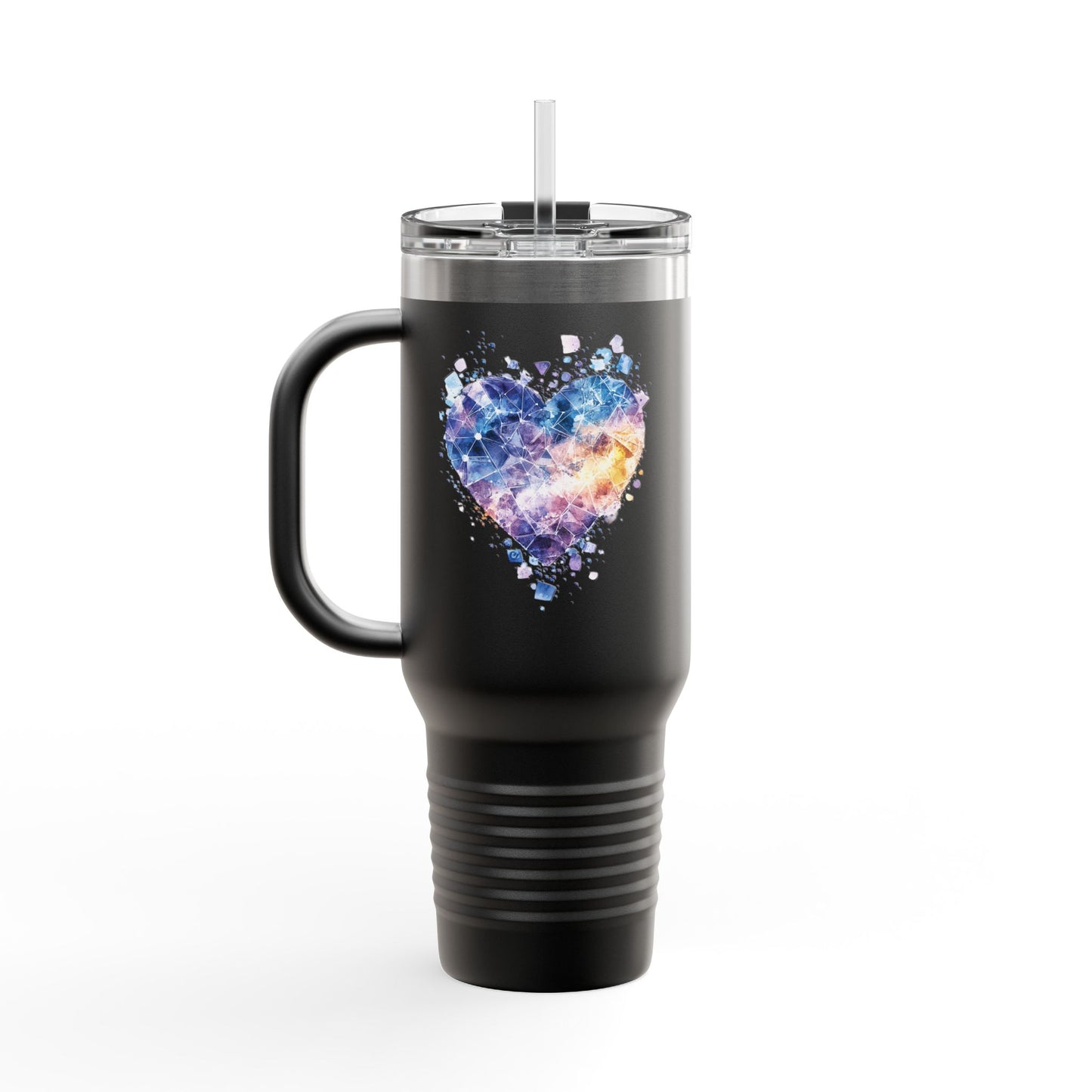 Colorful Heart Insulated Travel Mug | 40oz | Great for Coffee, Tea, Outdoors, Gifts, Love