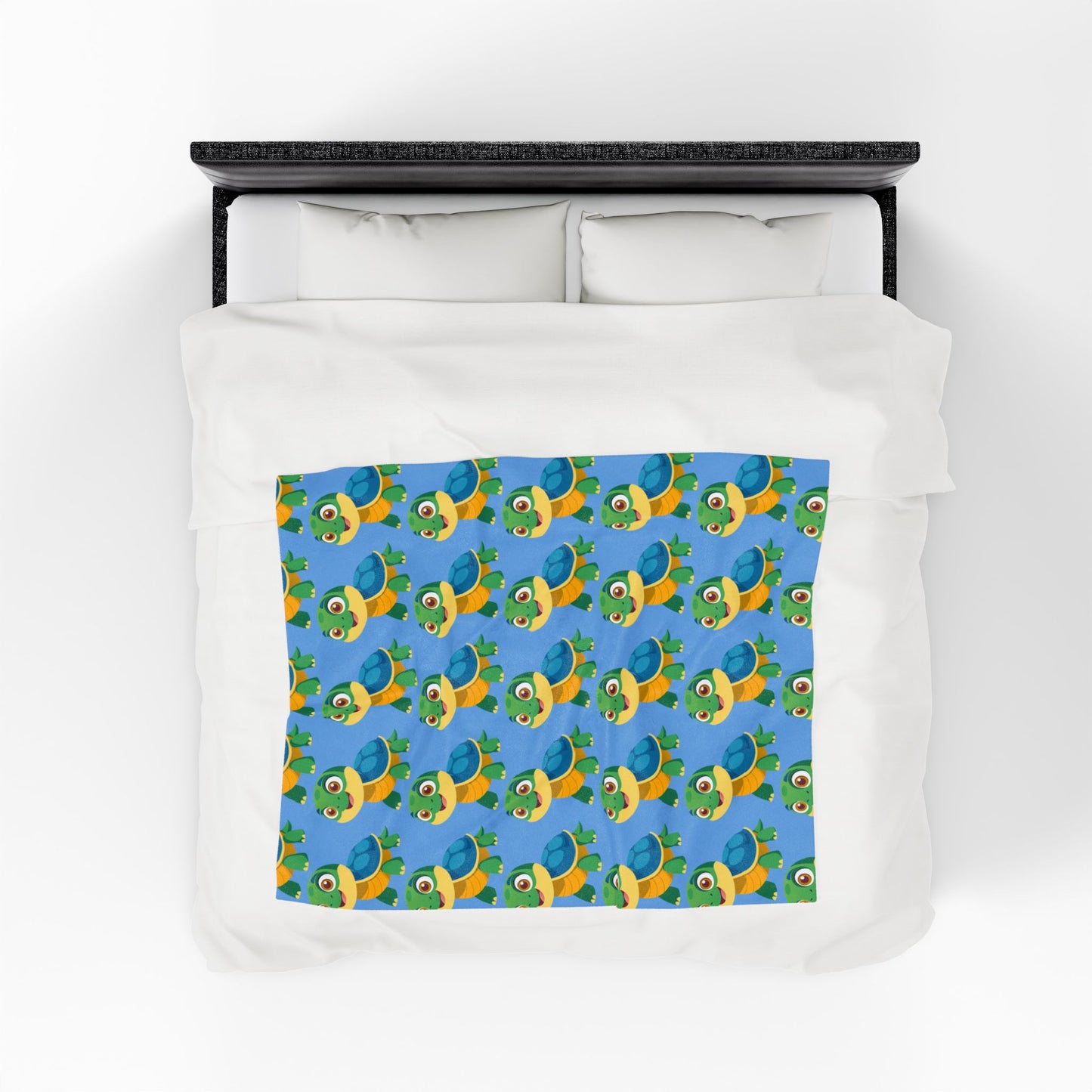 Cute Turtle Velveteen Plush Blanket, Cozy Kid's Blanket, Nursery Decor, Baby