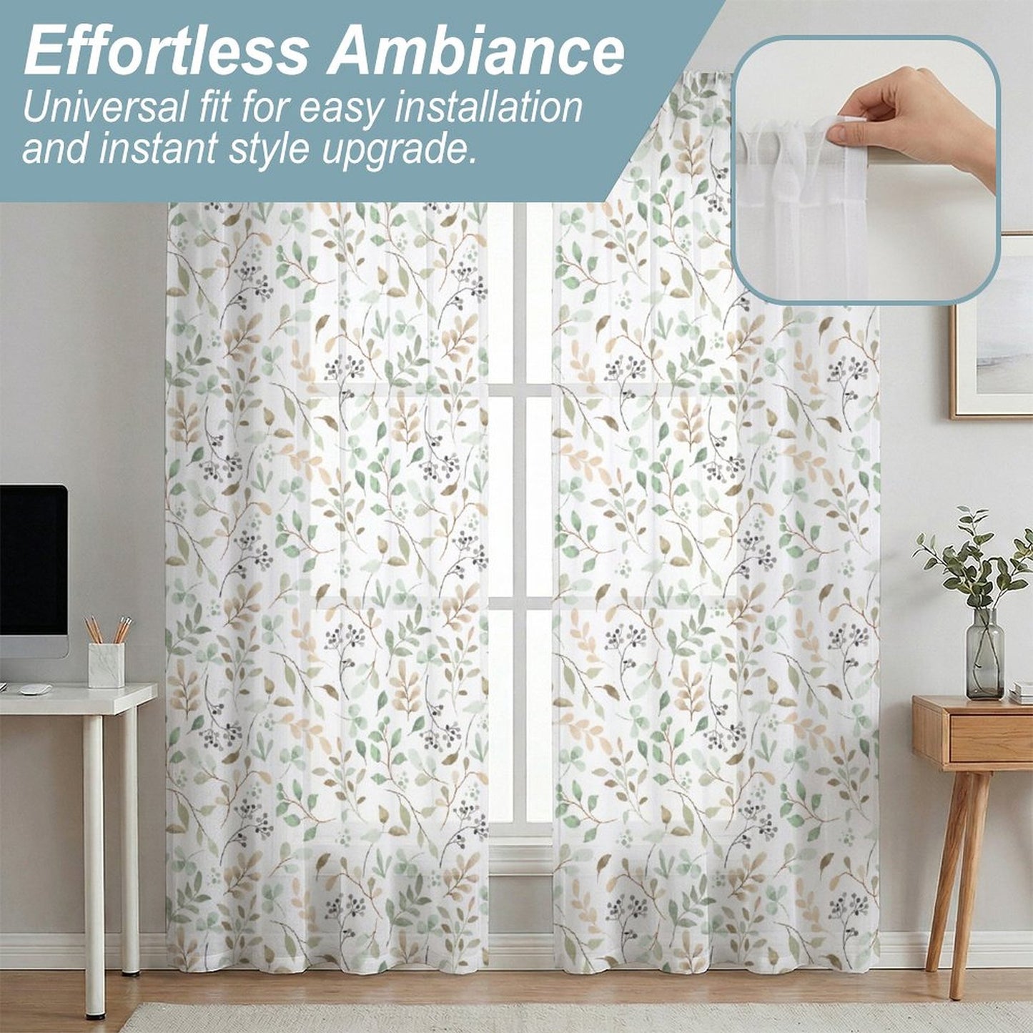 Sheer Curtain Botanical