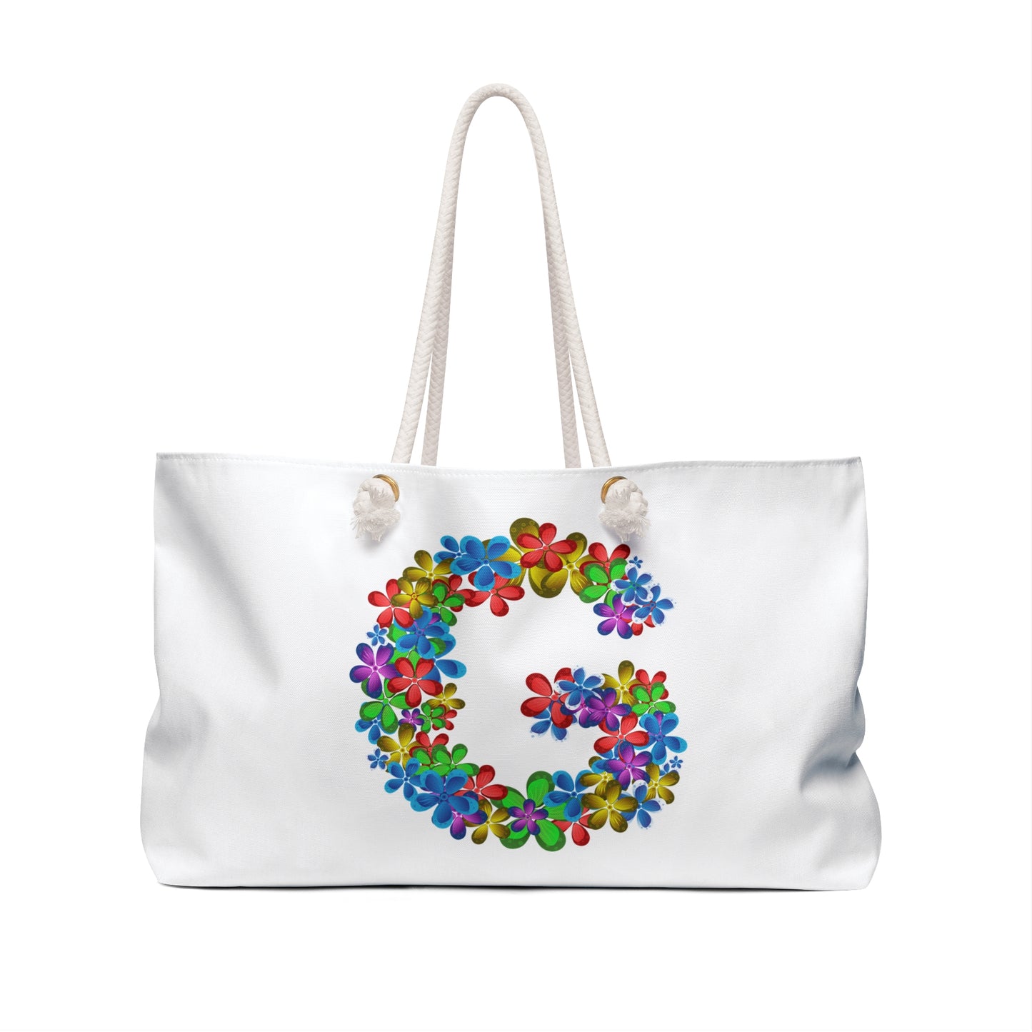 Colorful Floral Monogram Weekender Bag - Perfect for Travel, Beach Trips, Gym, Gifts, Summer Fun