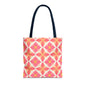 Pink Floral Geometric Tote Bag — All-Over Print Reusable Shopper
