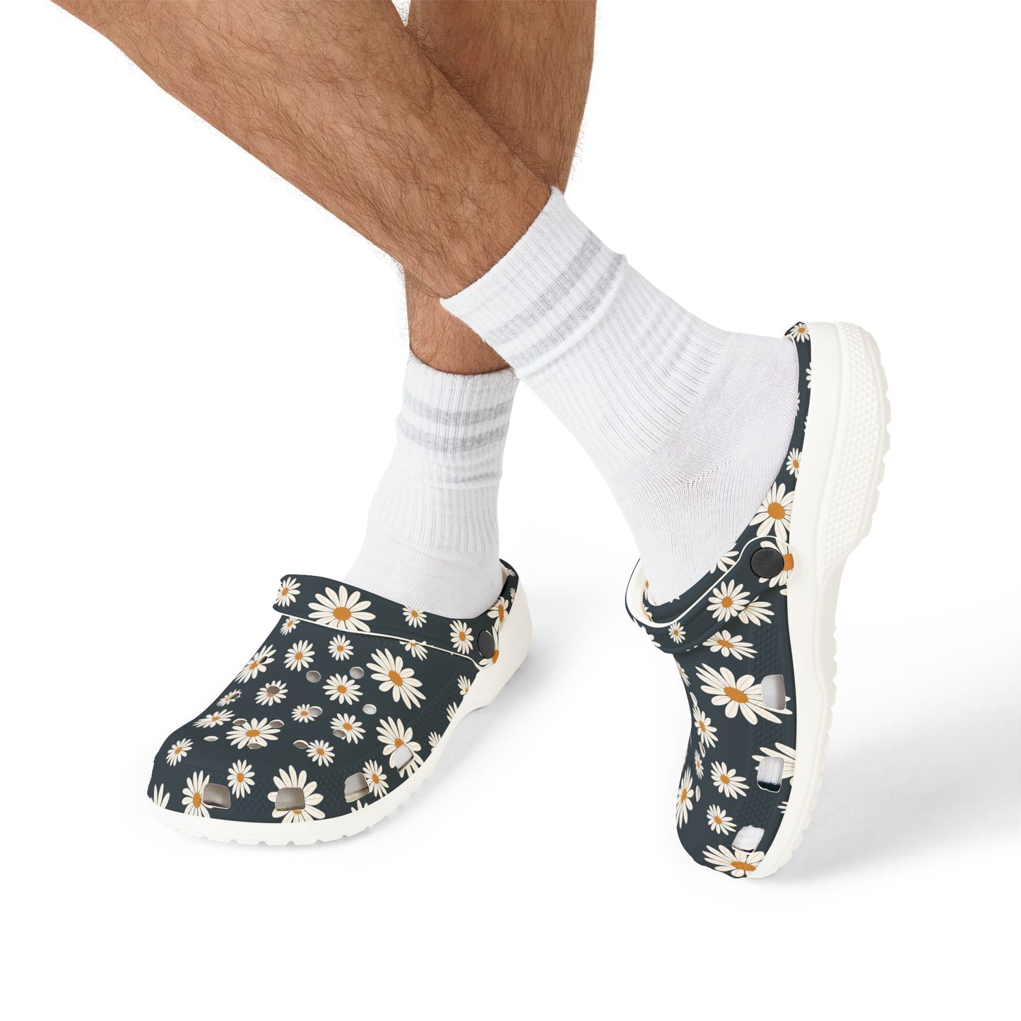 Daisy Print Foam Clogs/ Croc — Comfortable Floral Garden Shoes