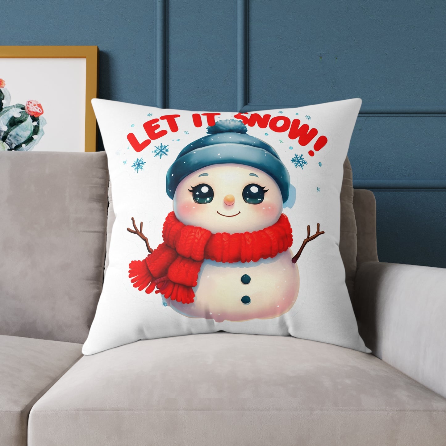 Let It Snow Snowman Pillow