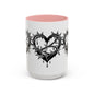 Gothic Heart Mug, Unique Art Coffee Cup for Gifting, Gothic Home Decor, Perfect for Friends, Gothic Style Drinkware