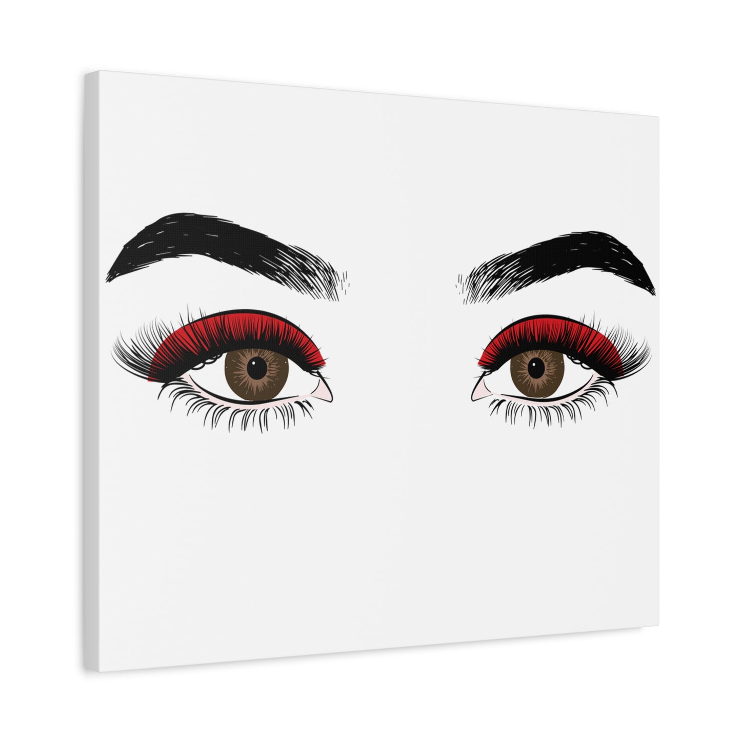 Red Lashes Wall Art Canvas — Glam Eyes Makeup Decor