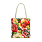 Floral Print Tote Bag - Colorful Reusable Shopping Bag Picnic Essential
