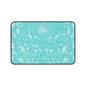 Turquoise Vintage Flourish Desk Mat — Floral Mouse Pad Surface