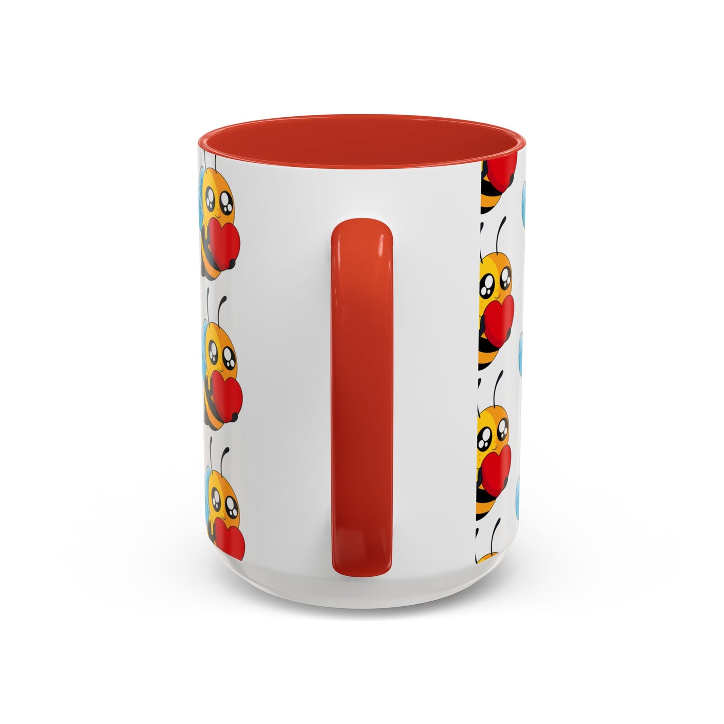 Cute Bee Love Accent Coffee Mug,  Cute Floral Mug, Cheerful Bee Design
