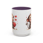 Cute Monkey Love Coffee Mug, Valentine's Gift, Animal Lover's Mug, Heartfelt Coffee Cup, Fun Kitchen Decor