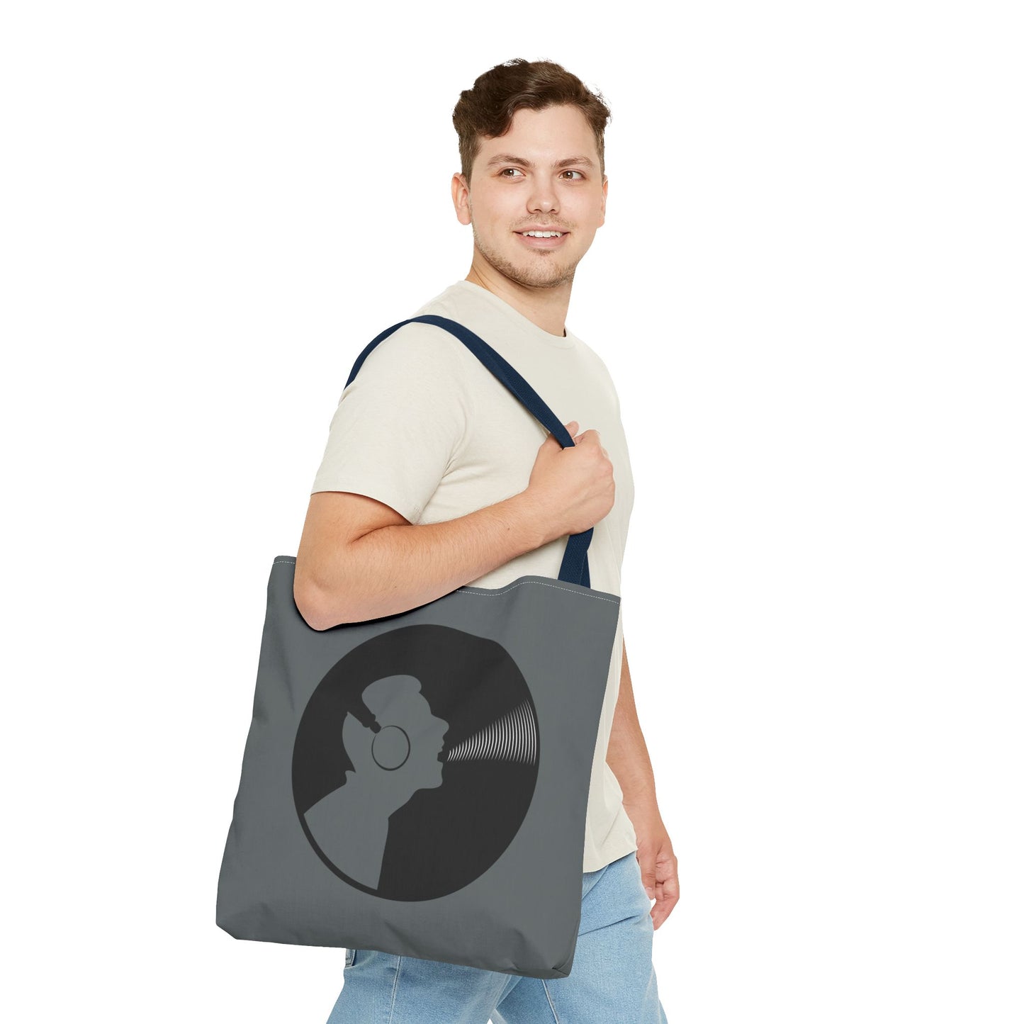 Music Lover's Tote Bag, Stylish Bag for Vinyl Enthusiasts, Gift for Music Lovers, Unique Shopping Tote, Record Player Accessory