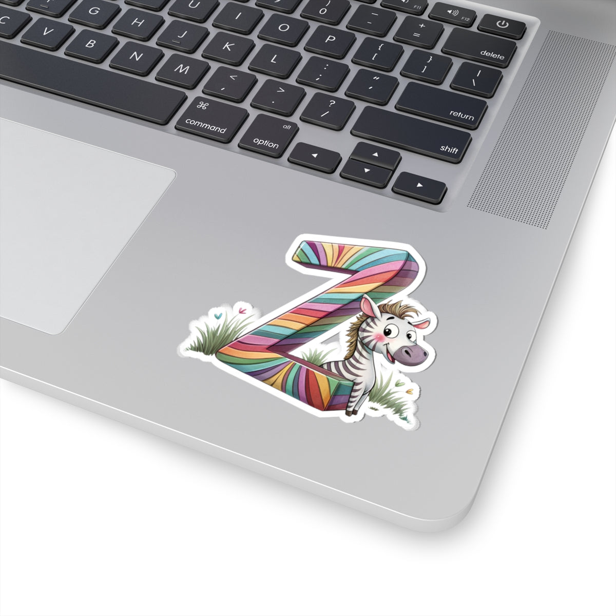 Colorful Zebra Letter Z Kiss-Cut Stickers for Kids, Fun Decals, Laptop Stickers, Scrapbooking, Party Favors