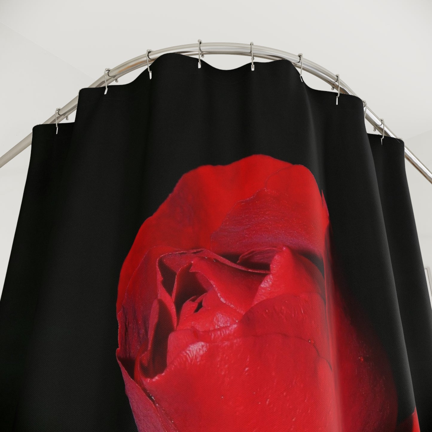 Elegant Floral Shower Curtain - Red Rose Design