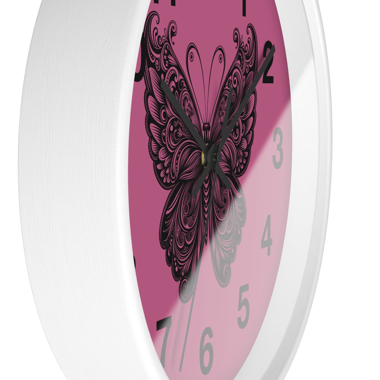 Butterfly Inspired Wall Clock | Chic Home Decor, Unique Gift for Her, Modern Timepiece, Butterfly Lover Gift, Pink Wall Clock