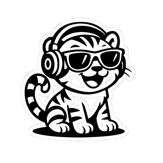 Chic Tiger Stickers - Cool Cat Vibes, Laptop Decor, Fun Animal Art, Gifts for Teens, Retro Aesthetic