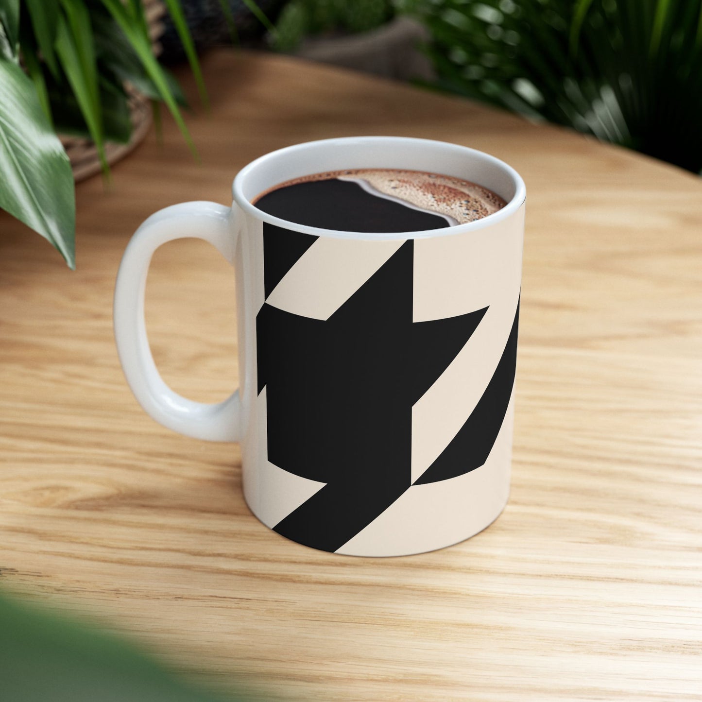 Modern Geometric Ceramic Mug, Stylish Coffee Cup, Gift for Her, Office Decor, Unique Kitchenware, Contemporary Design