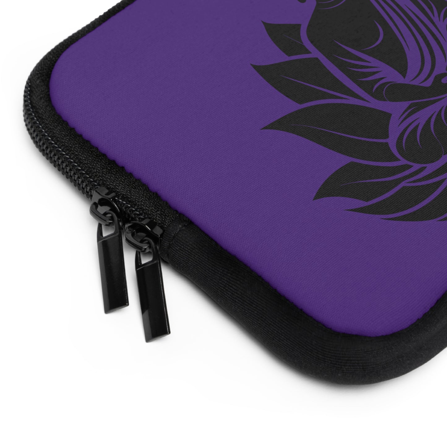 Inspirational Buddha Laptop Sleeve, Zen Tech Case, Yoga Gift, Student Supplies, Meditation Decor, Purple Lotus Design