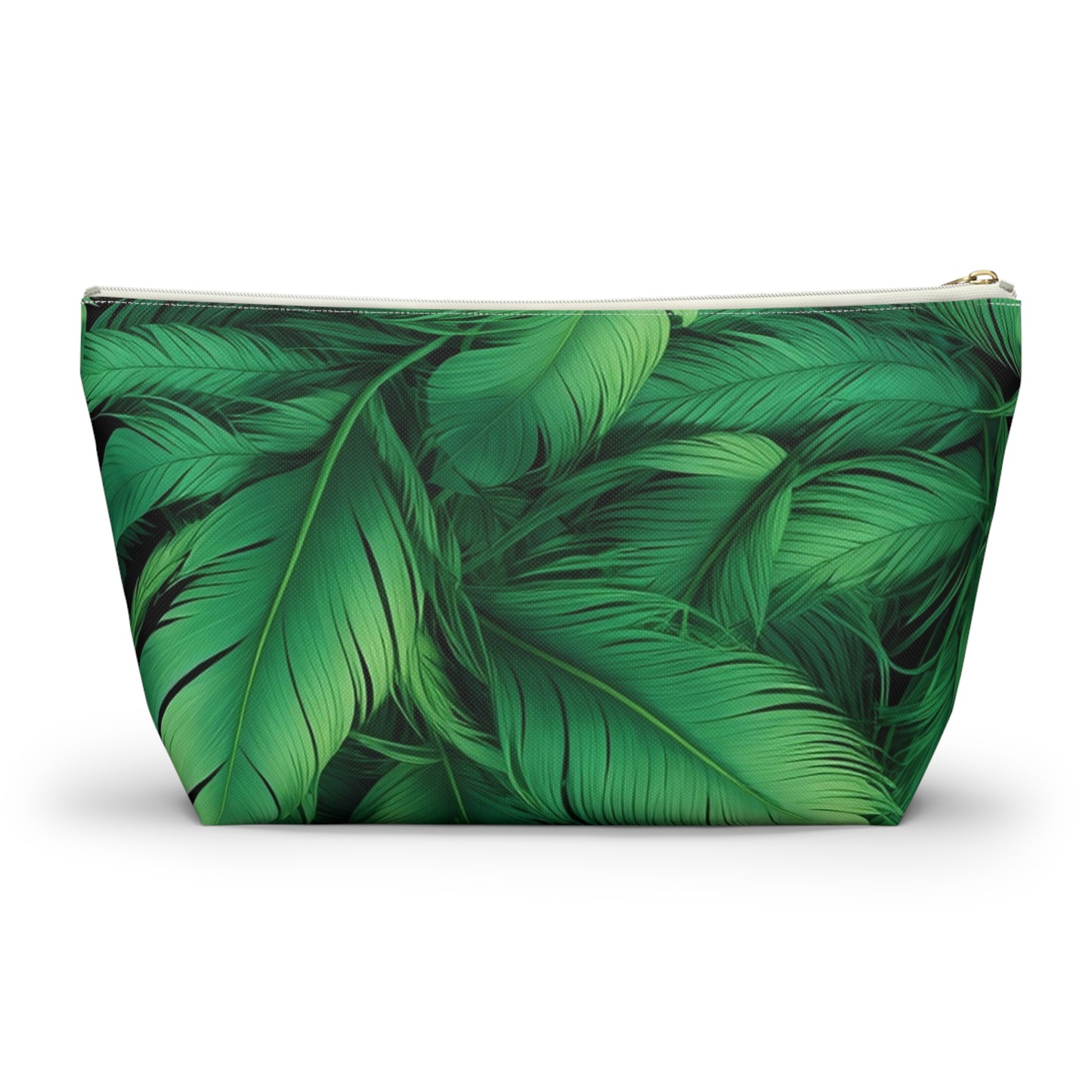 Tropical Leaf Accessory Pouch, Eco-Friendly Makeup Bag, Travel Organizer, Green Floral Pouch, Cute Gift for Nature Lovers