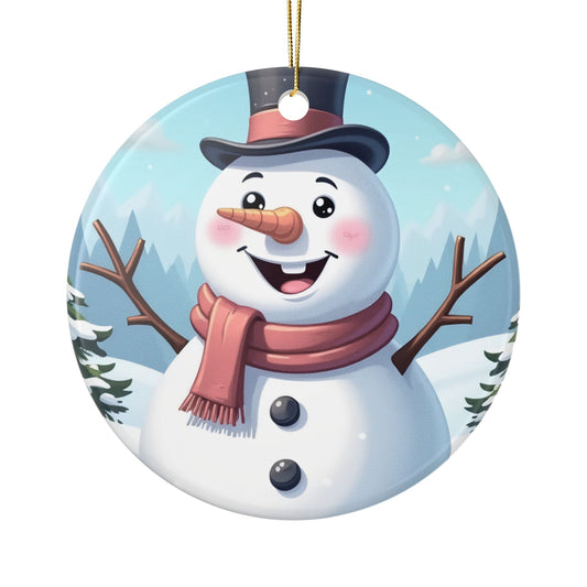 Snowman Ceramic Ornaments, Holiday Decor, Christmas Tree Decoration, Winter Keepsake, Festive Home Accents, Gift Idea