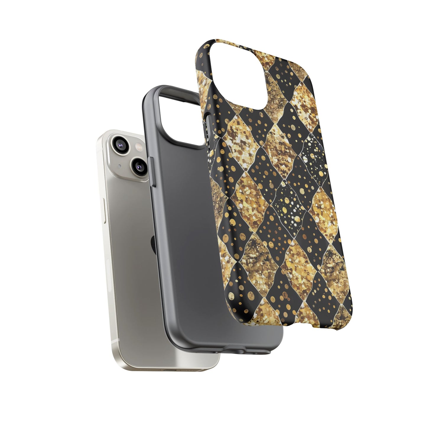 Elegant Gold & Black Phone Case for Tough Protection