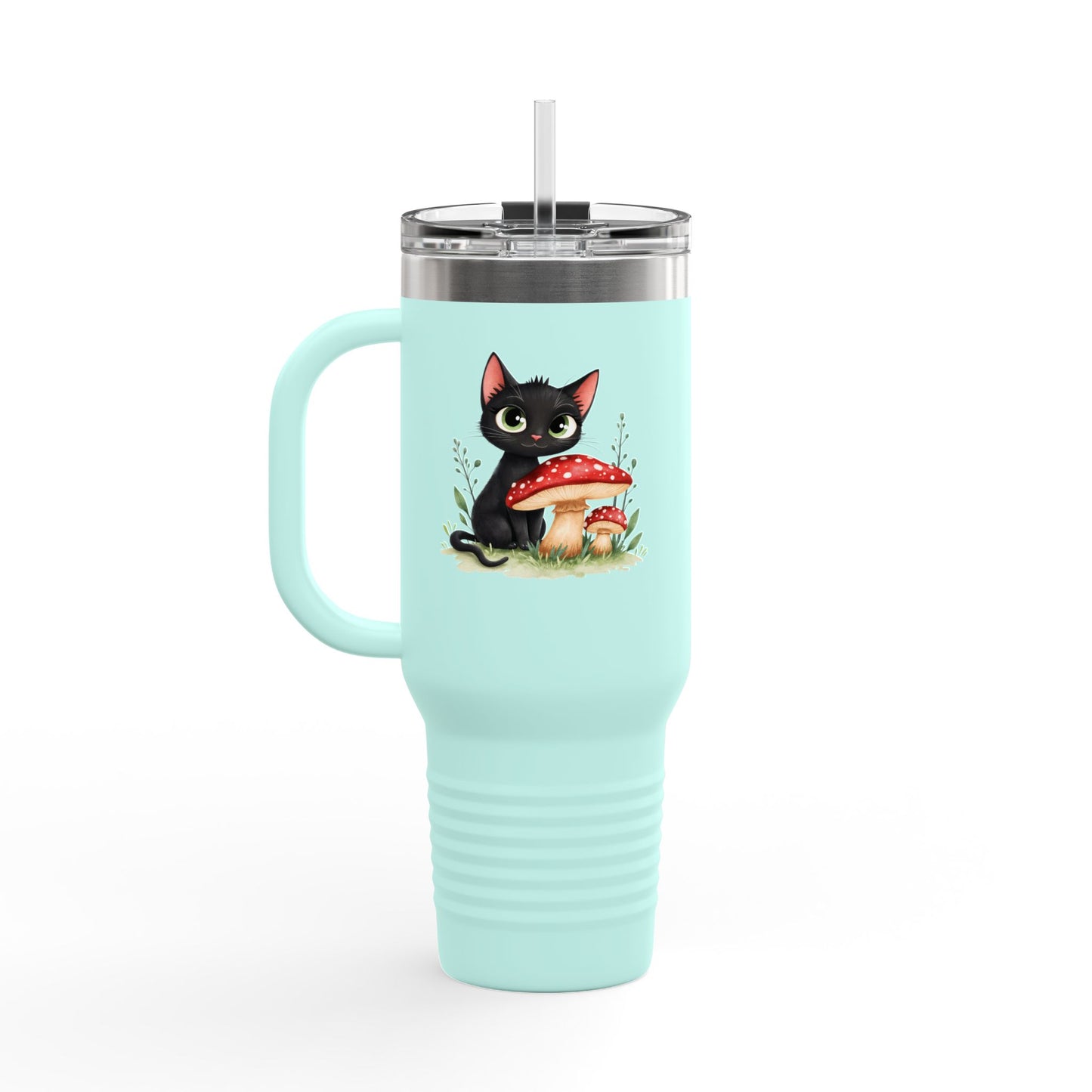 Cute Cat & Bunny Insulated Travel Mug - 40oz Drink Holder for Coffee, Tea, Gifts, Animal Lover, Travel