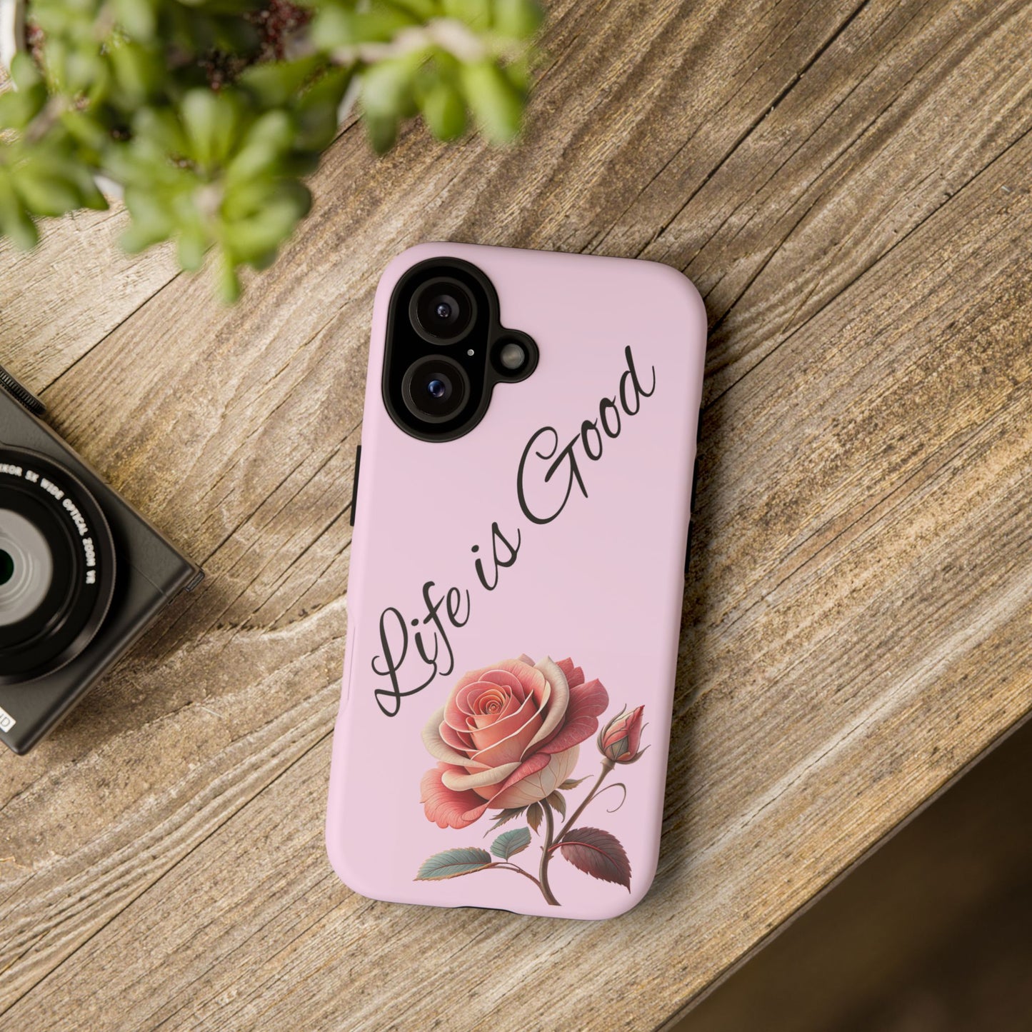 Roses & Positivity Phone Case - Floral Design, Life is Good, Tough Cases for Everyday Wear, Gift for Friends, Mother's Day, Spring [...]