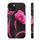 Floral iPhone Case | Tough Cases with Pink Poppy Design, Elegant Flower Phone Cover, Gift for Her, Spring Accessories, Chic Tech