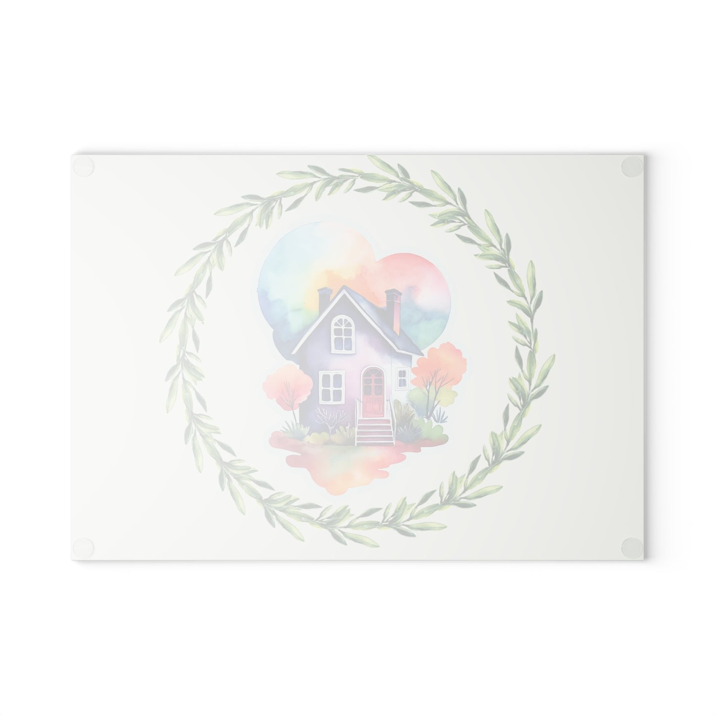 Charming Home-themed Glass Cutting Board - Kitchen Decor, Housewarming Gift, Unique Culinary Gift, Functional Art, Family Kitchen Essentials